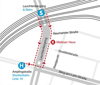 Anfahrtsplan Hilfswerk Zahnmedizin Bayern